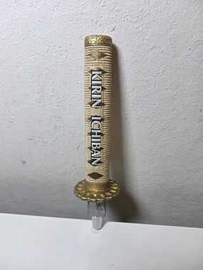 Kirin Ichiban Branded Decorative Tap Handle - Gold and Cream
